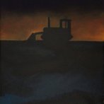 Buldozer, olej na plátně, 25 × 30 cm, 2013