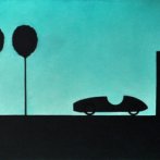 Večer před závodem, 180 × 70 cm, olej na plátně, 2014