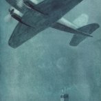Letiště, DC-2, akvarel, 2021