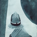 Řeka, akvarel, 2021