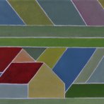 Dva domy, olej na plátně, 30 × 25 cm, 2012